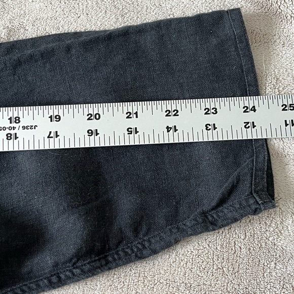 FLAX by Jeanne Engelhart 100% Linen Black Oversized Button Front Blazer Jacket L - Picture 13 of 14